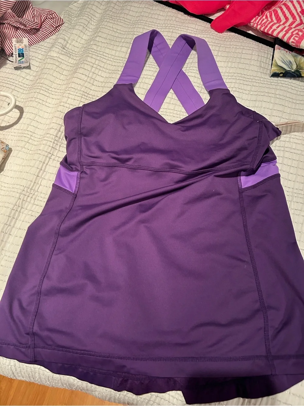 lululemon athletica Purple Crossback Tank with Light Purple Accents